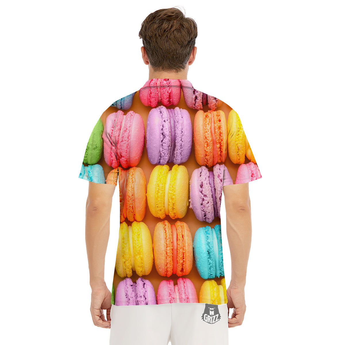 Macarons Colorful Print Men's Golf Shirts-grizzshop