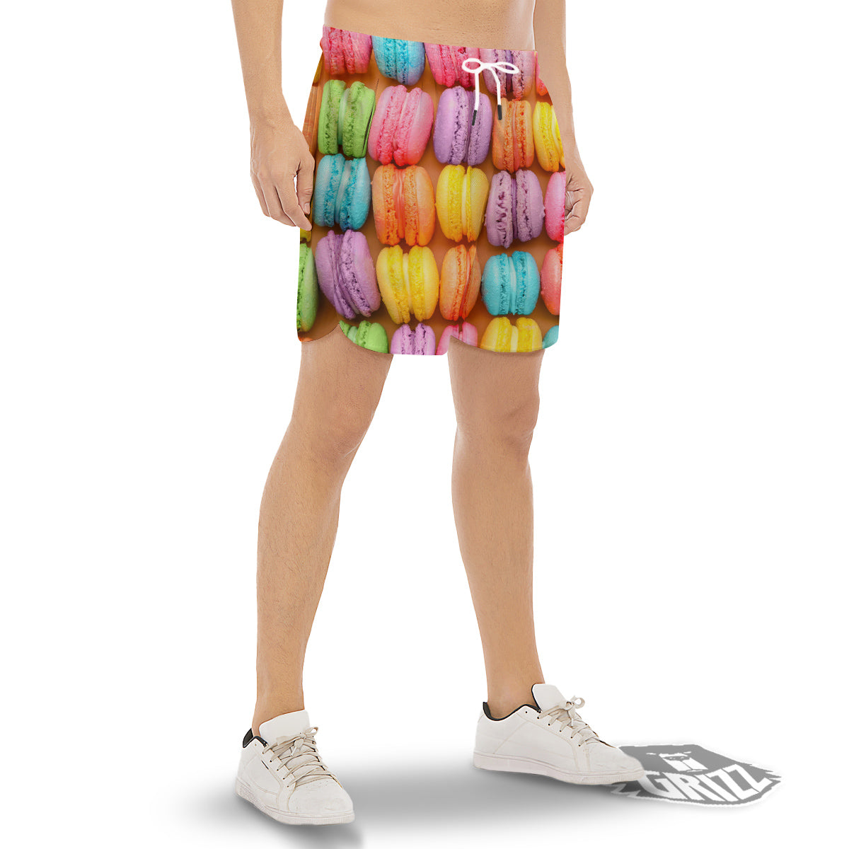 Macarons Colorful Print Men's Gym Shorts-grizzshop