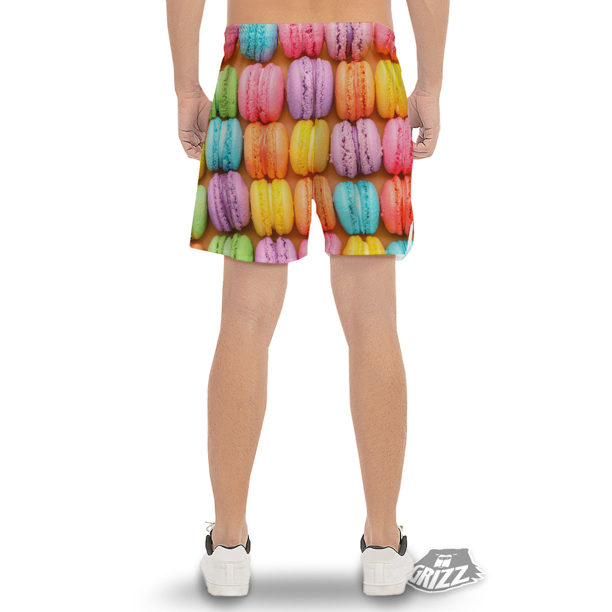 Macarons Colorful Print Men's Gym Shorts-grizzshop