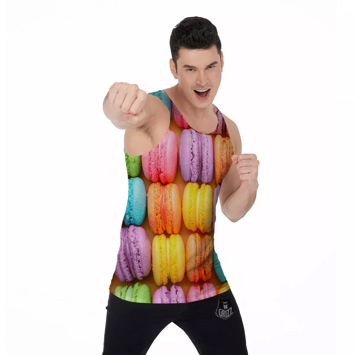 Macarons Colorful Print Men's Tank Top-grizzshop