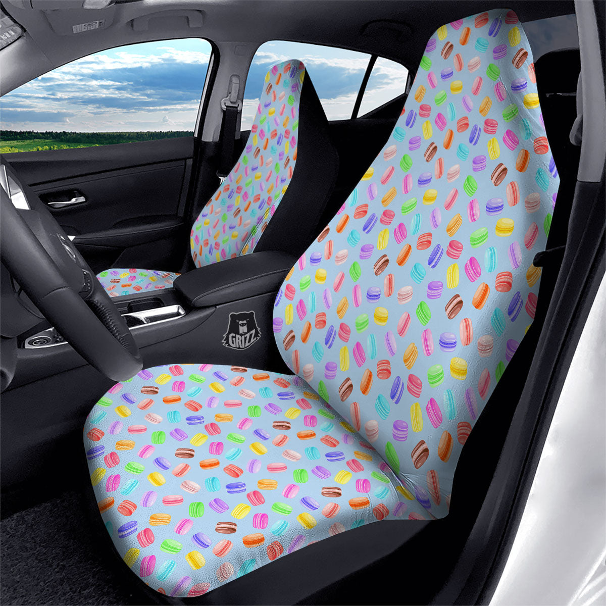 Macarons Colorful Print Pattern Car Seat Covers-grizzshop