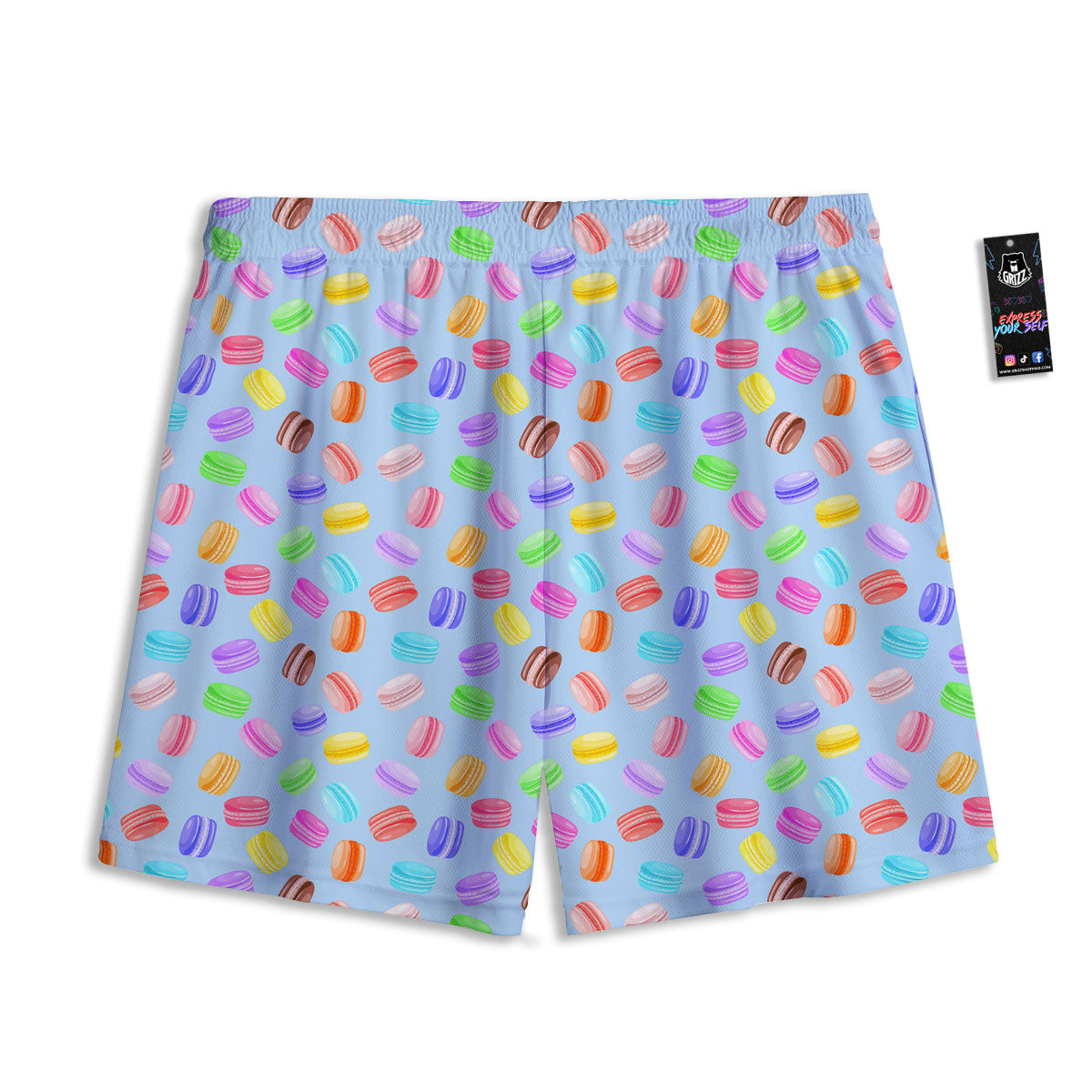 Macarons Colorful Print Pattern Mesh Shorts-grizzshop