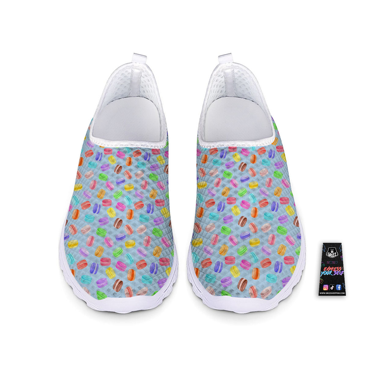 Macarons Colorful Print Pattern Nurse Shoes-grizzshop