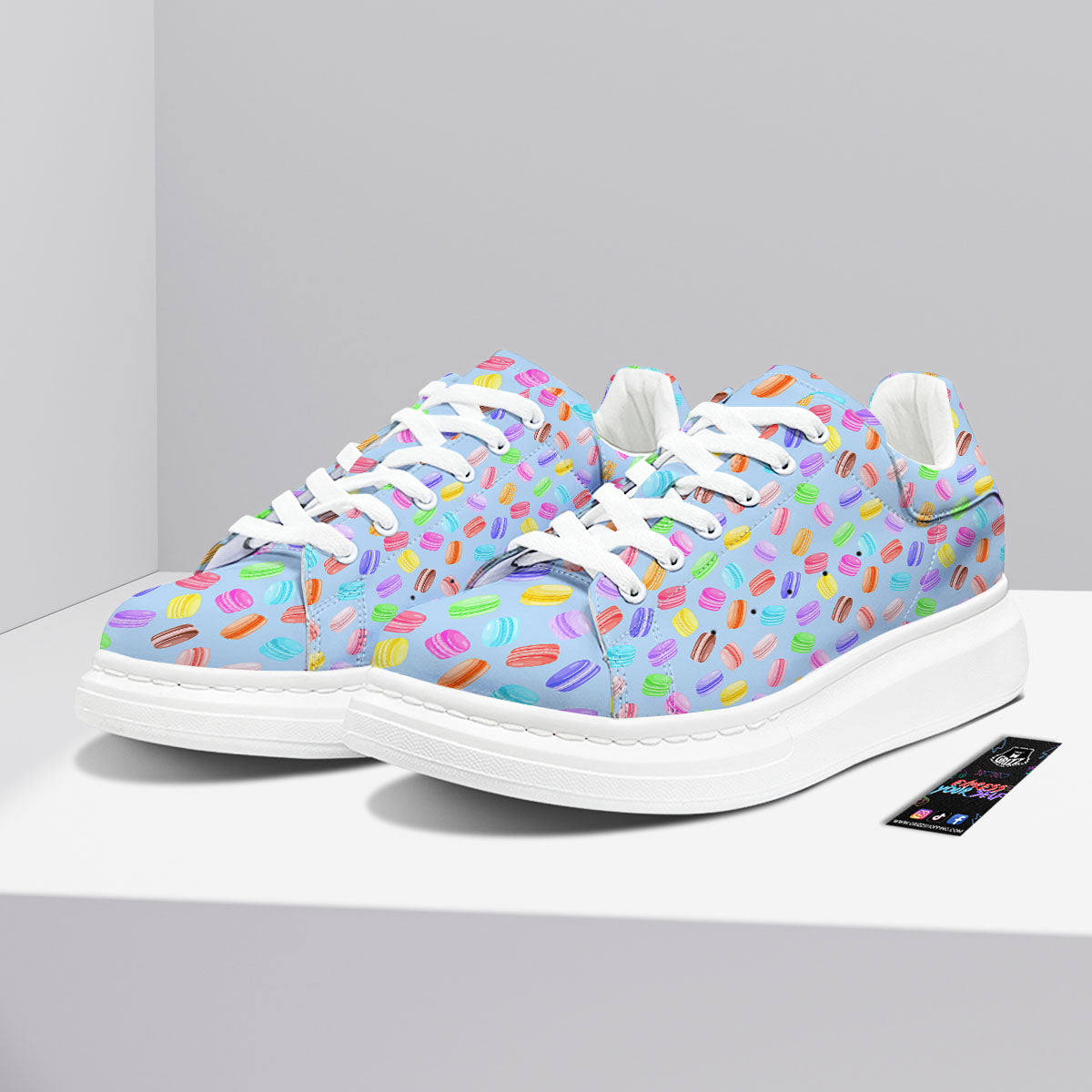 Macarons Colorful Print Pattern Platform Shoes-grizzshop
