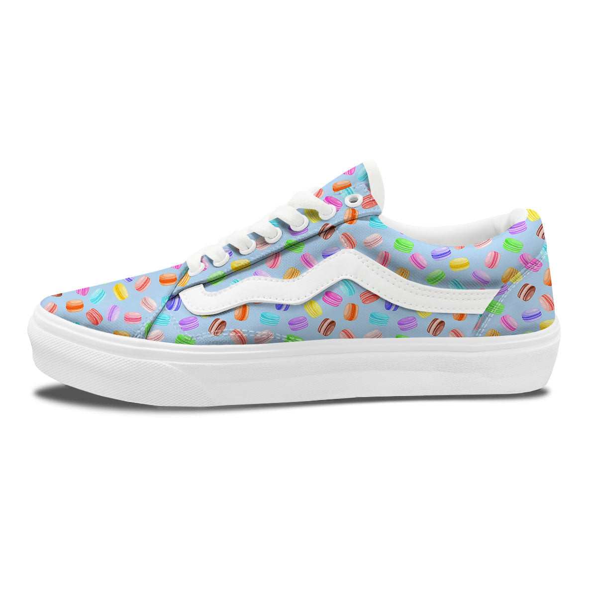 Macarons Colorful Print Pattern Skate Shoes-grizzshop