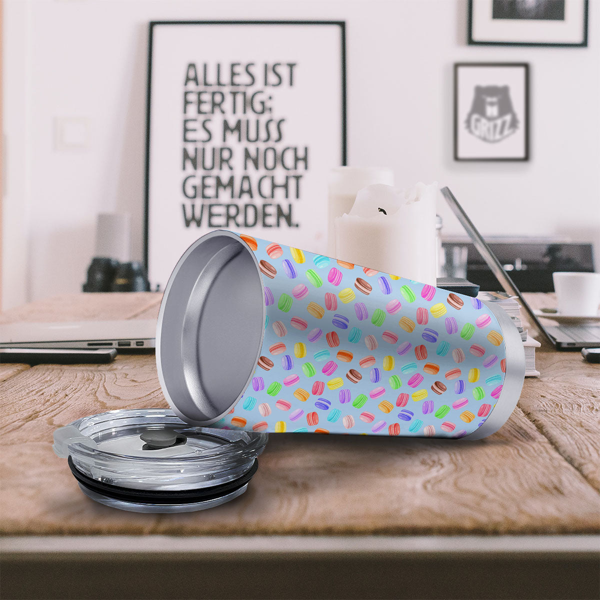 Macarons Colorful Print Pattern Tumbler-grizzshop