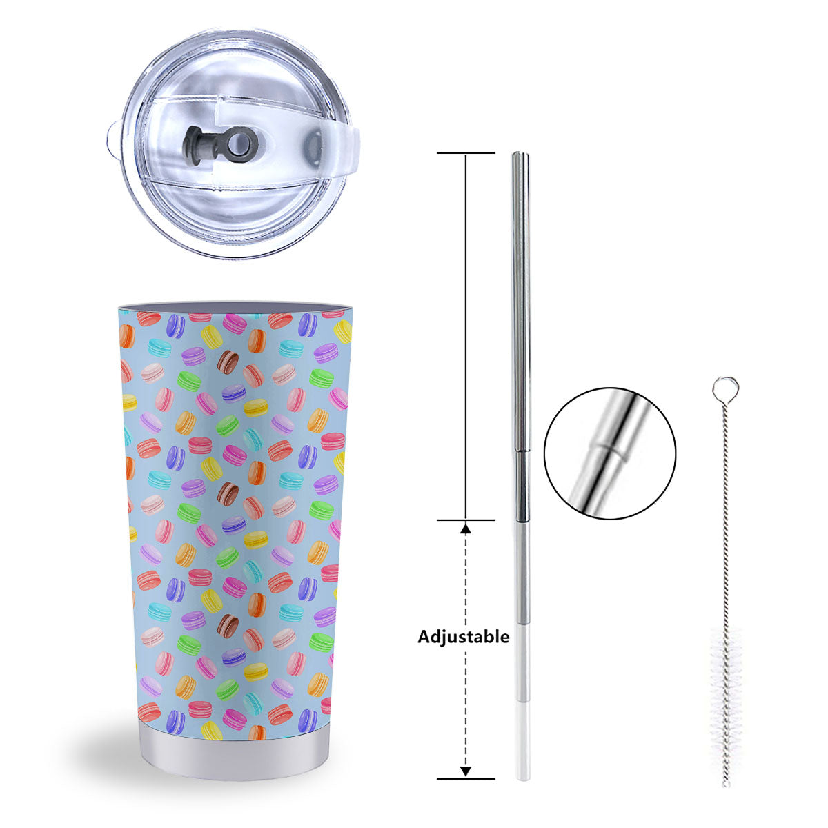 Macarons Colorful Print Pattern Tumbler-grizzshop