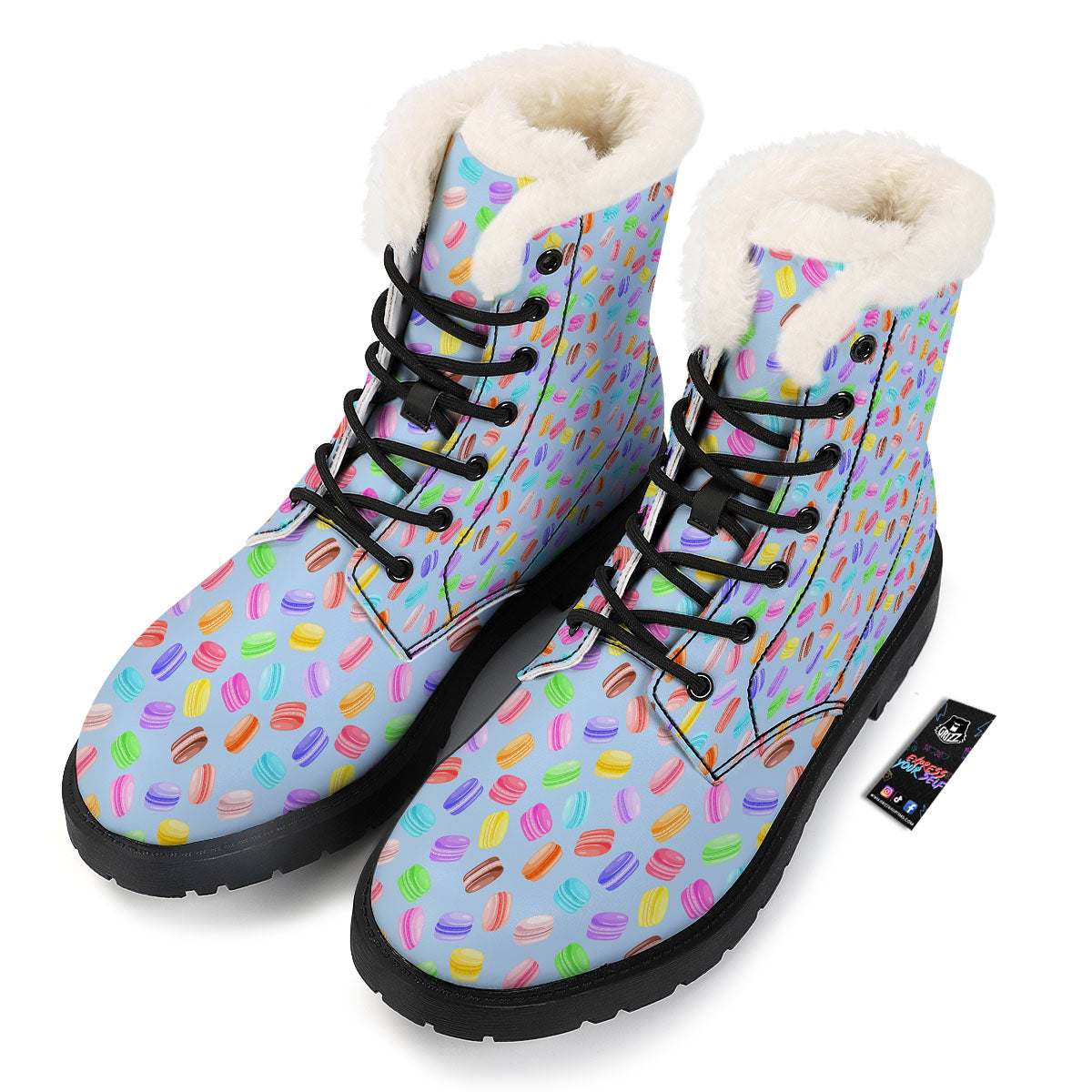 Macarons Colorful Print Pattern Winter Boots-grizzshop