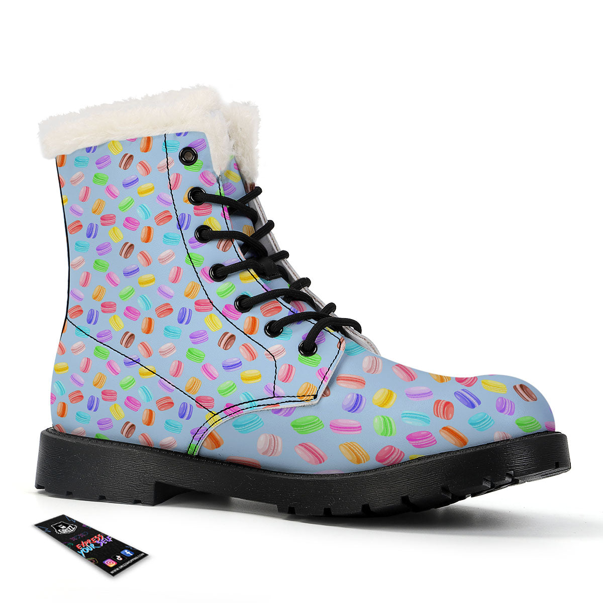 Macarons Colorful Print Pattern Winter Boots-grizzshop