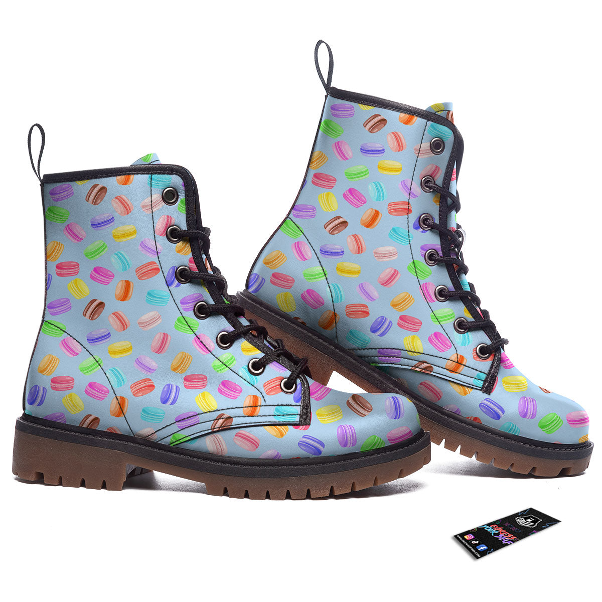 Macarons Colorful Print Pattern Work Boots-grizzshop