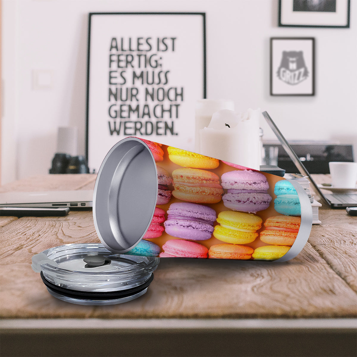 Macarons Colorful Print Tumbler-grizzshop