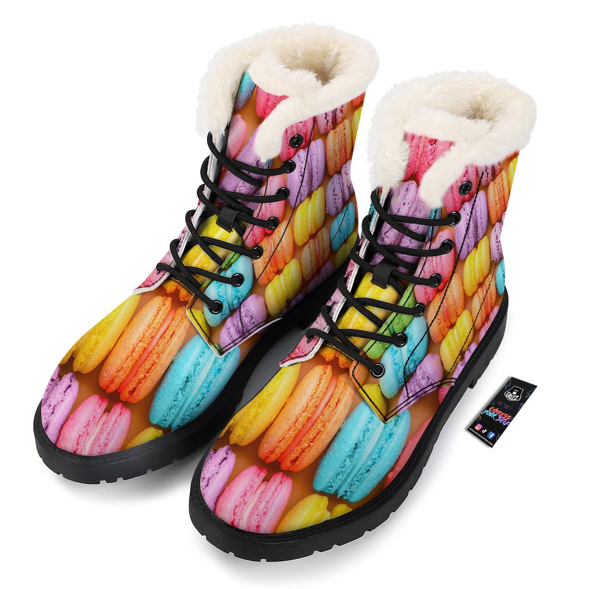 Macarons Colorful Print Winter Boots-grizzshop