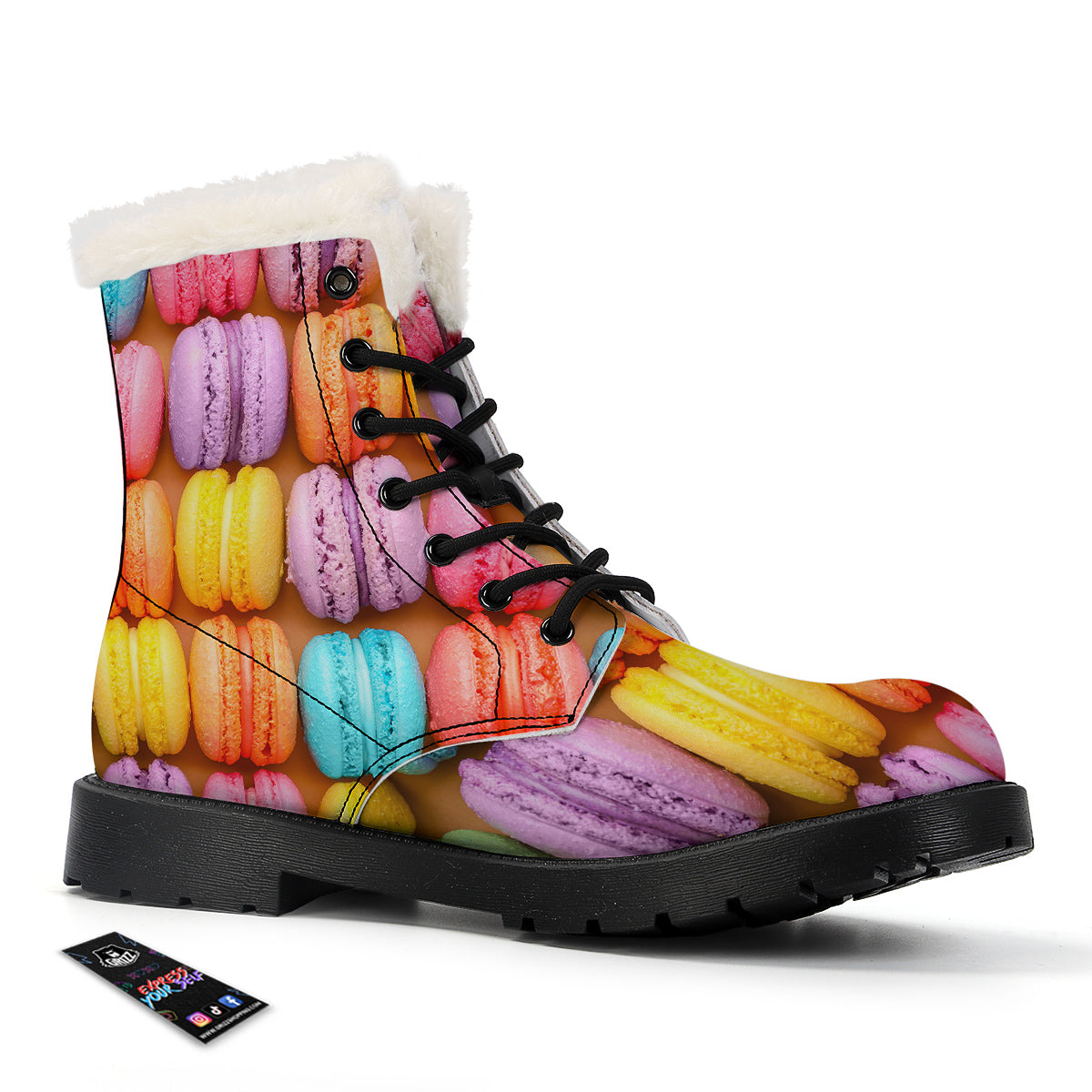 Macarons Colorful Print Winter Boots-grizzshop