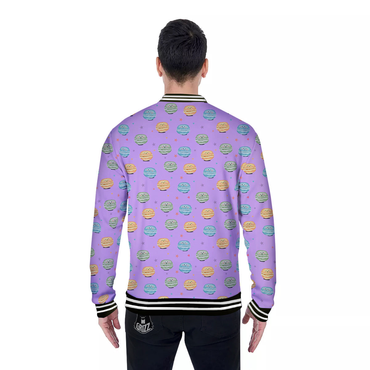 Macarons Cute Print Pattern Baseball Jacket-grizzshop