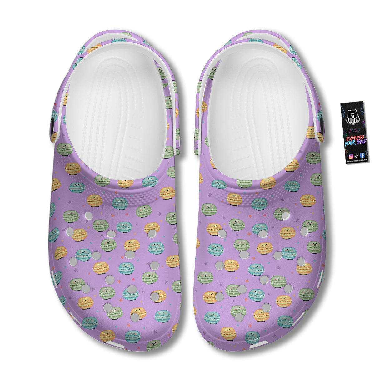 Macarons Cute Print Pattern Clog-grizzshop