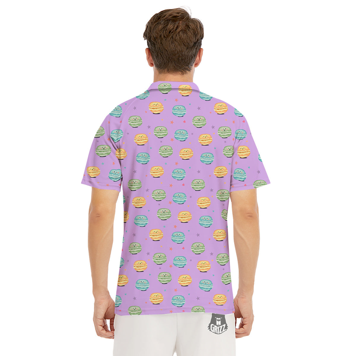 Macarons Cute Print Pattern Men's Golf Shirts-grizzshop