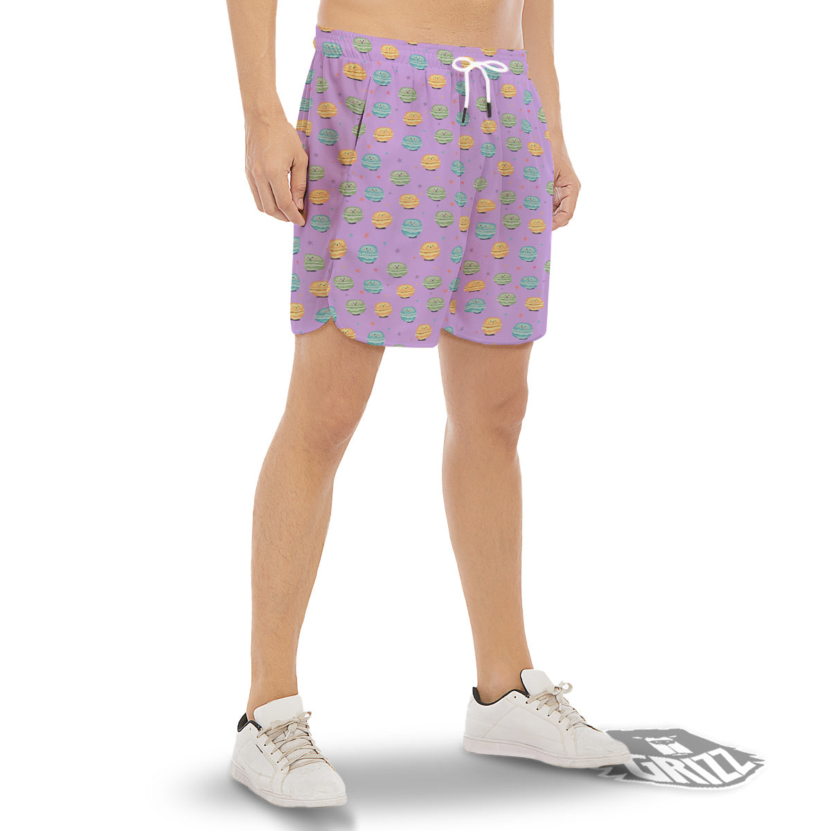 Macarons Cute Print Pattern Men's Gym Shorts-grizzshop