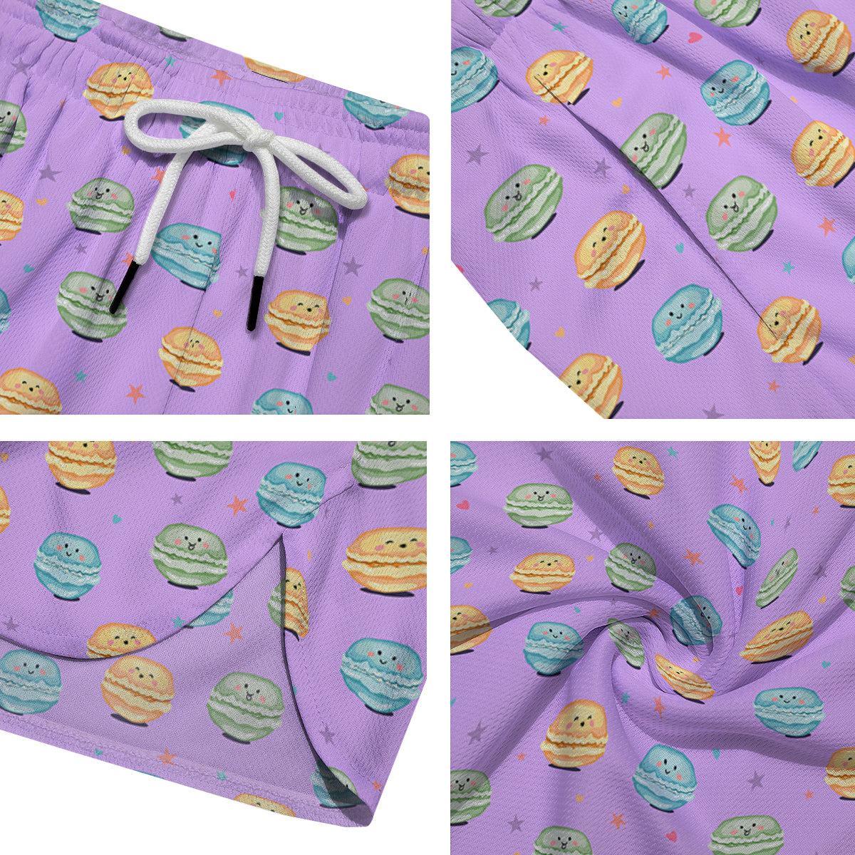 Macarons Cute Print Pattern Men's Running Shorts-grizzshop