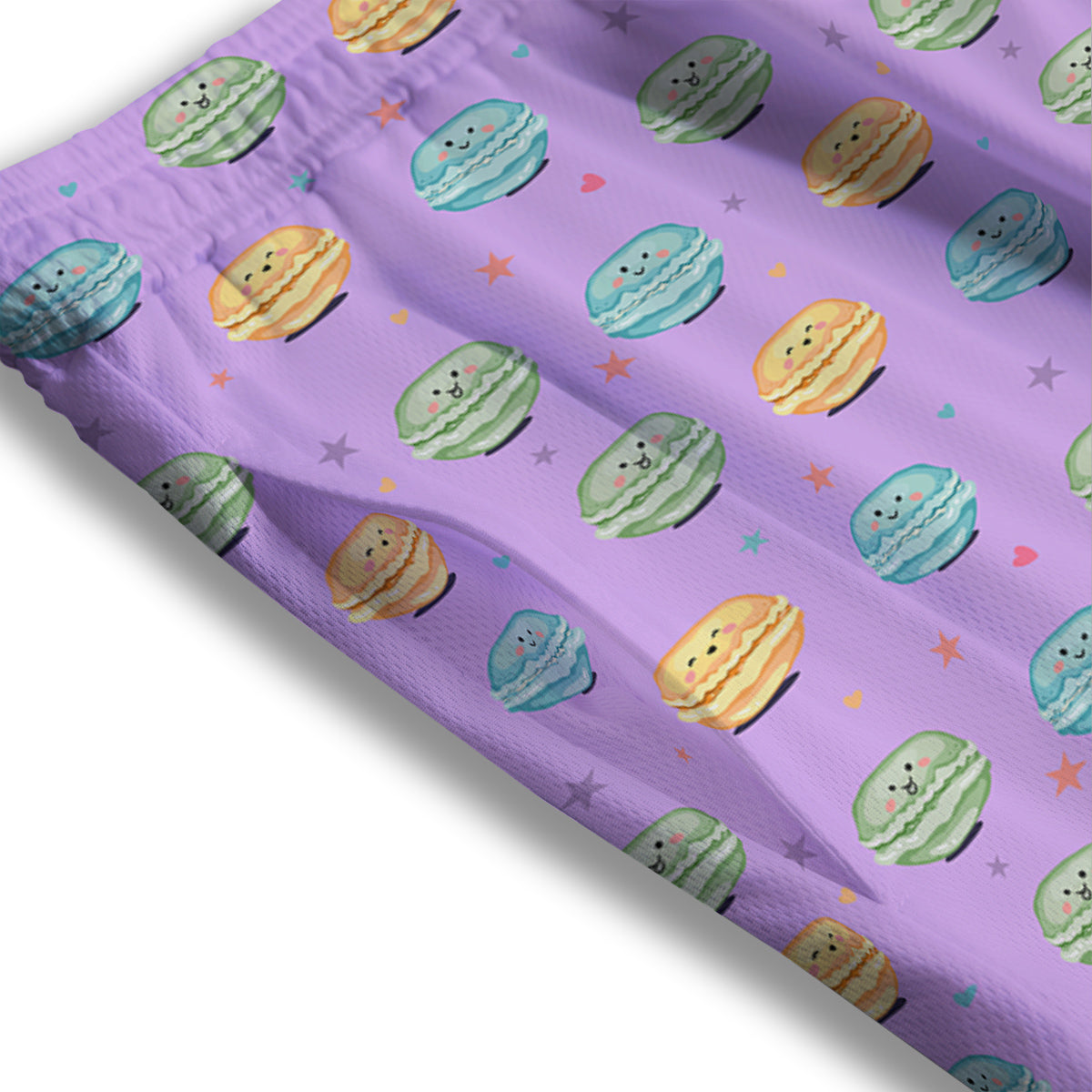Macarons Cute Print Pattern Mesh Shorts