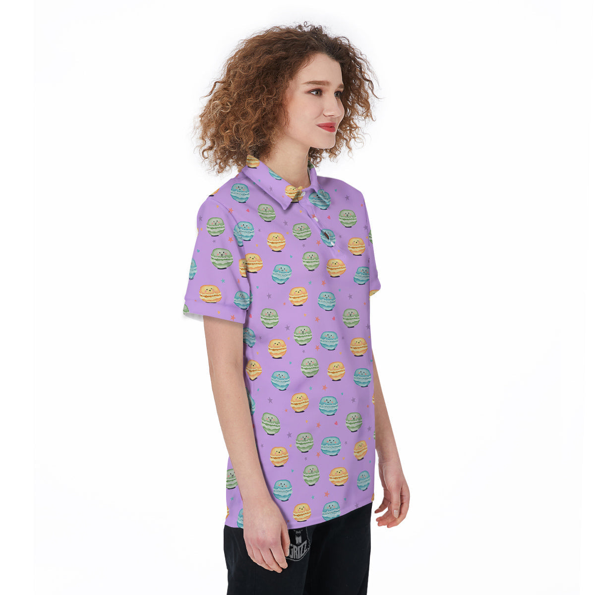 Macarons Cute Print Pattern Women's Golf Shirts-grizzshop