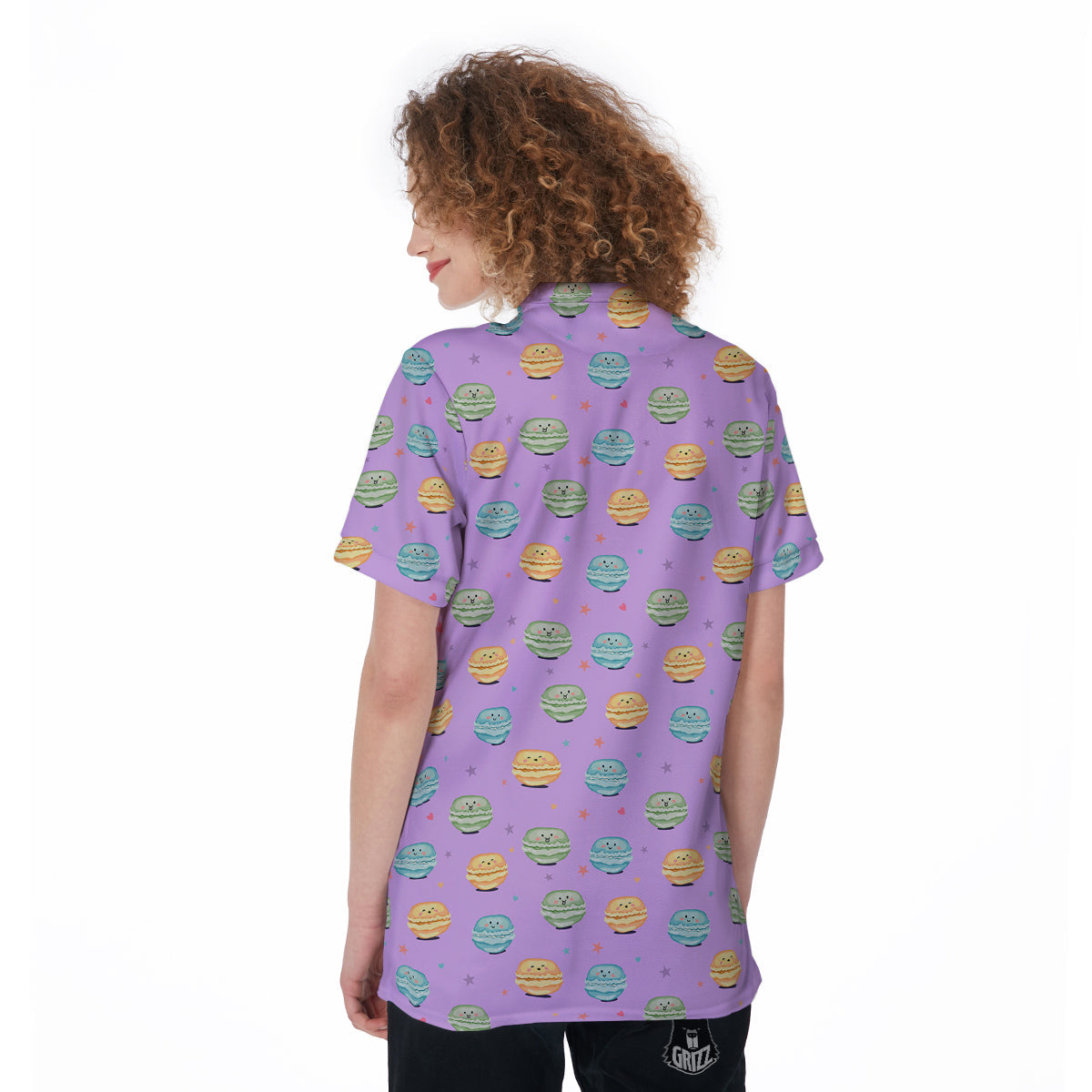 Macarons Cute Print Pattern Women's Golf Shirts-grizzshop