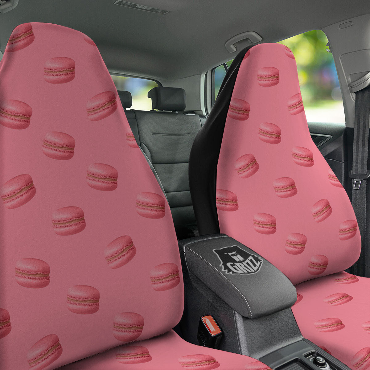 Macarons Pink Print Pattern Car Seat Covers-grizzshop