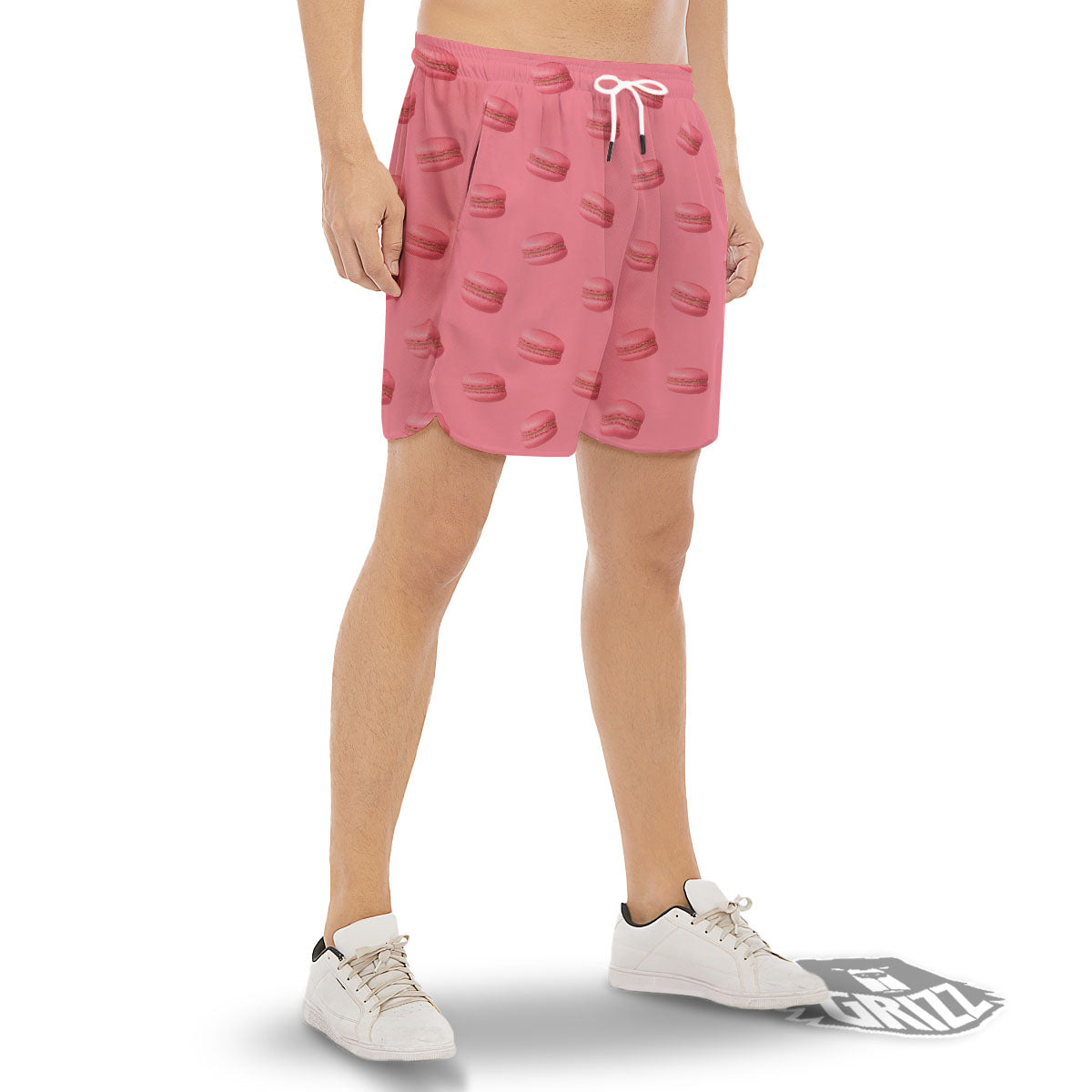 Macarons Pink Print Pattern Men's Gym Shorts-grizzshop