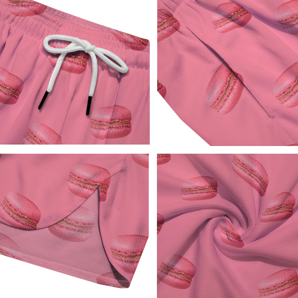 Macarons Pink Print Pattern Men's Running Shorts-grizzshop