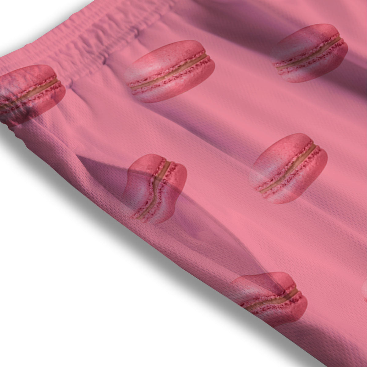 Macarons Pink Print Pattern Mesh Shorts-grizzshop