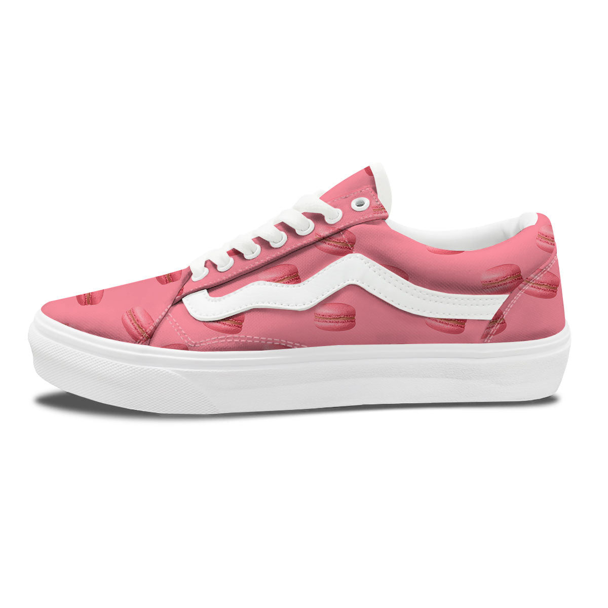 Macarons Pink Print Pattern Skate Shoes-grizzshop