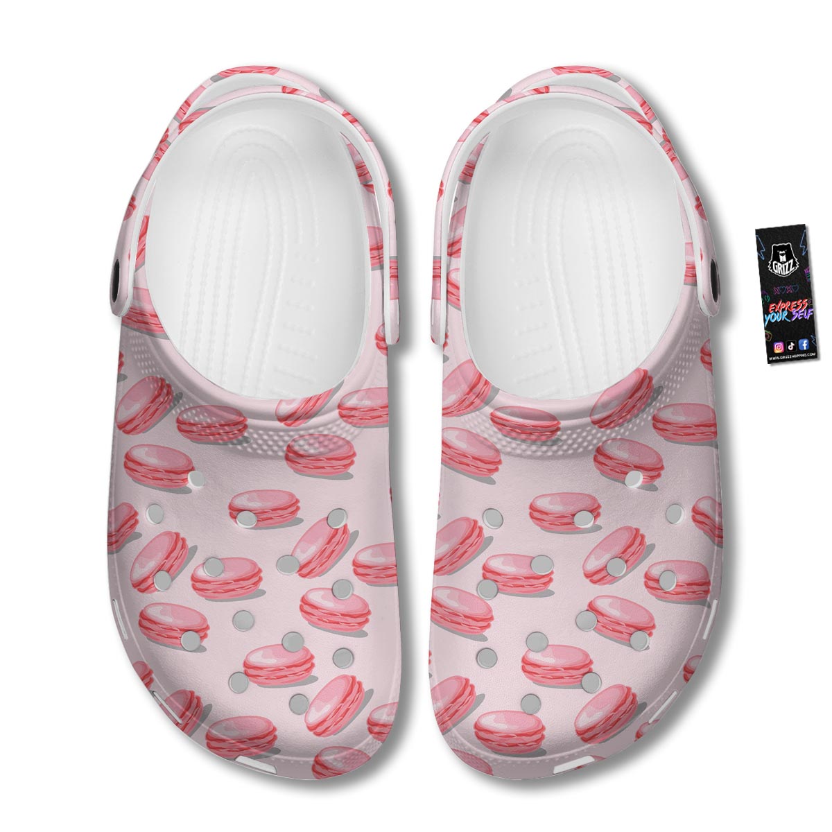 Macarons Sweet Print Pattern Clog-grizzshop