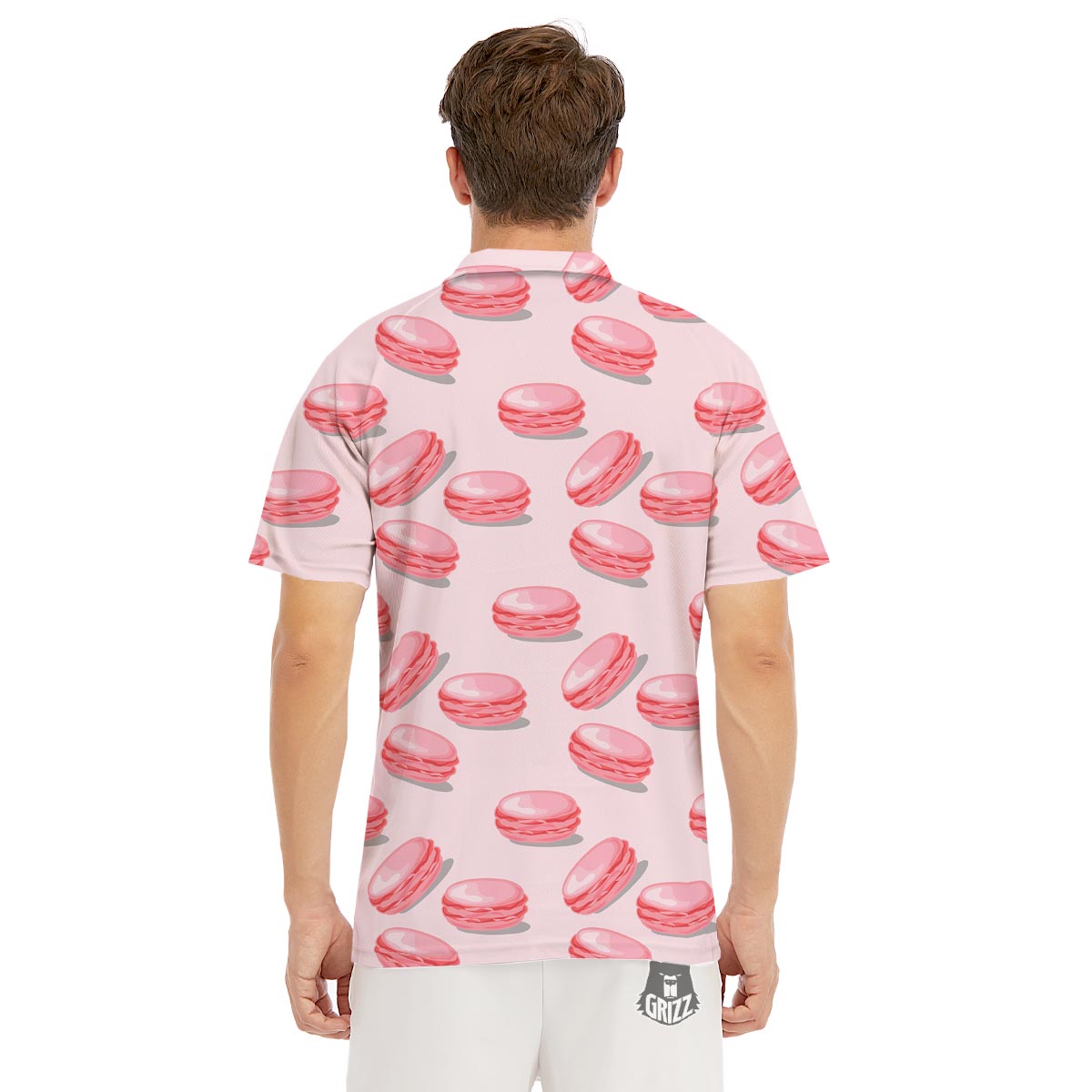 Macarons Sweet Print Pattern Men's Golf Shirts-grizzshop