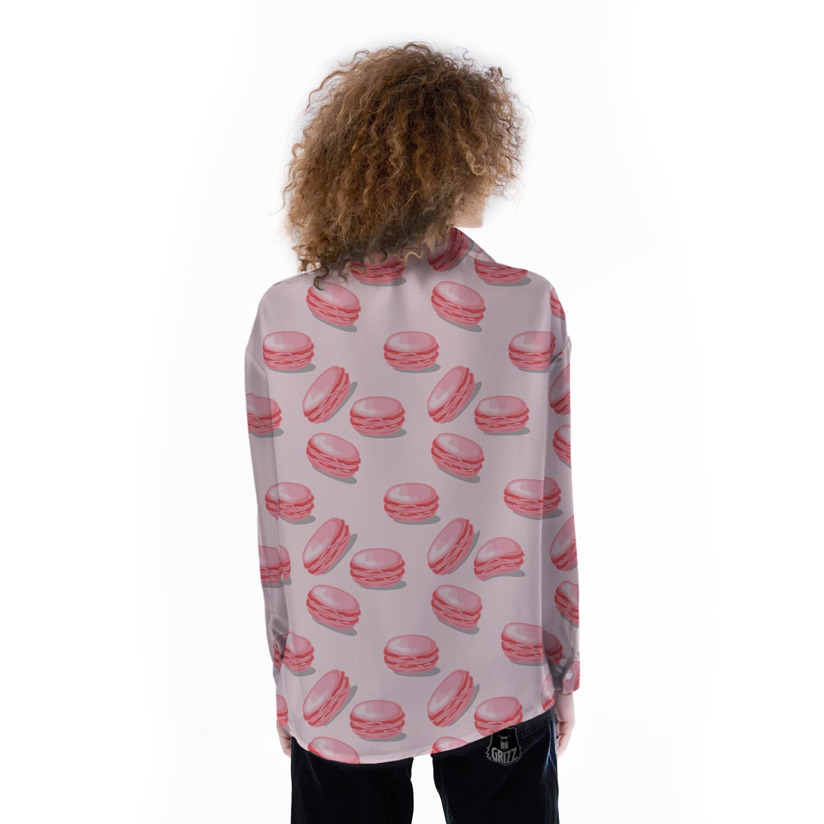 Macarons Sweet Print Pattern Women's Long Sleeve Shirts-grizzshop