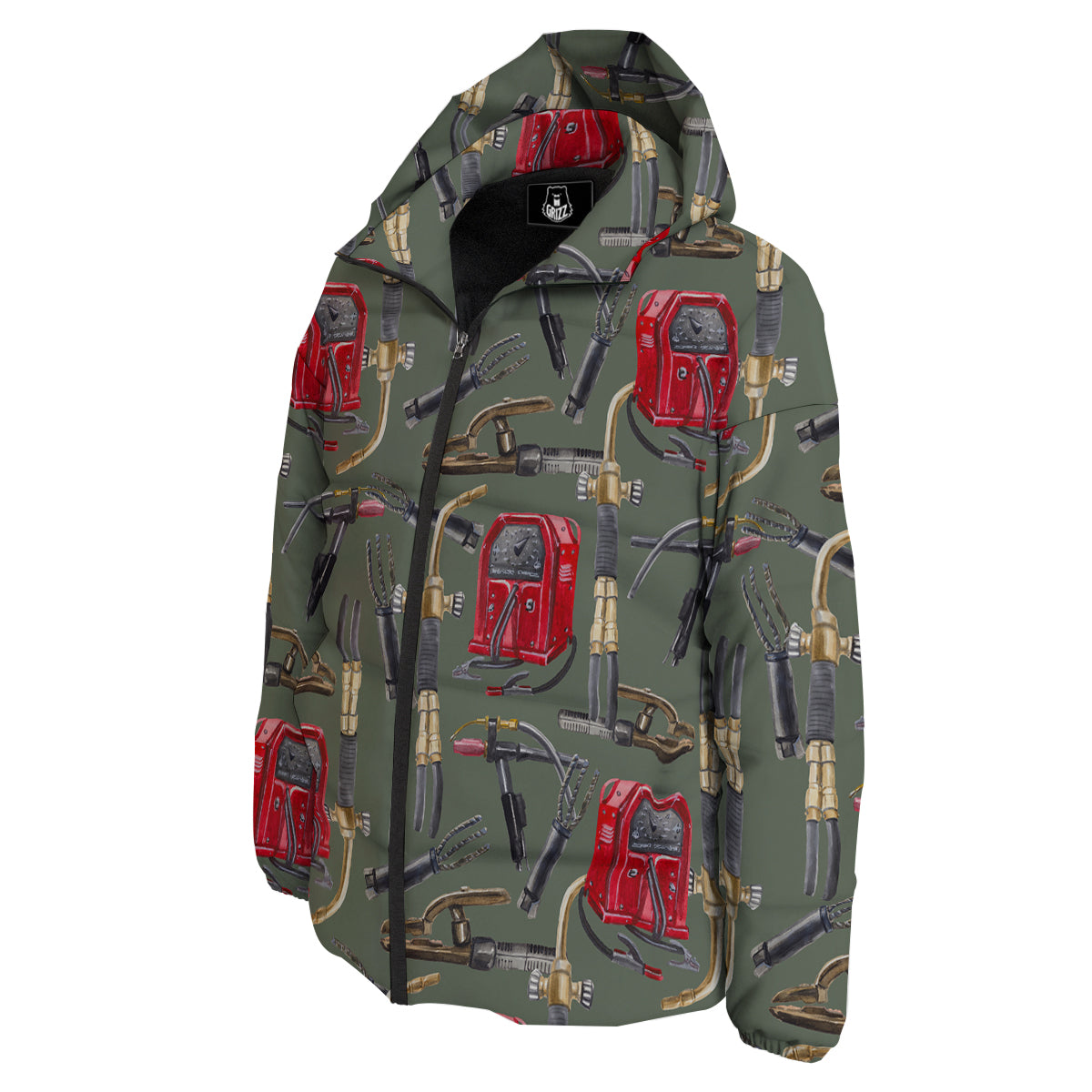 Machine Welding Print Pattern Down Jacket-grizzshop