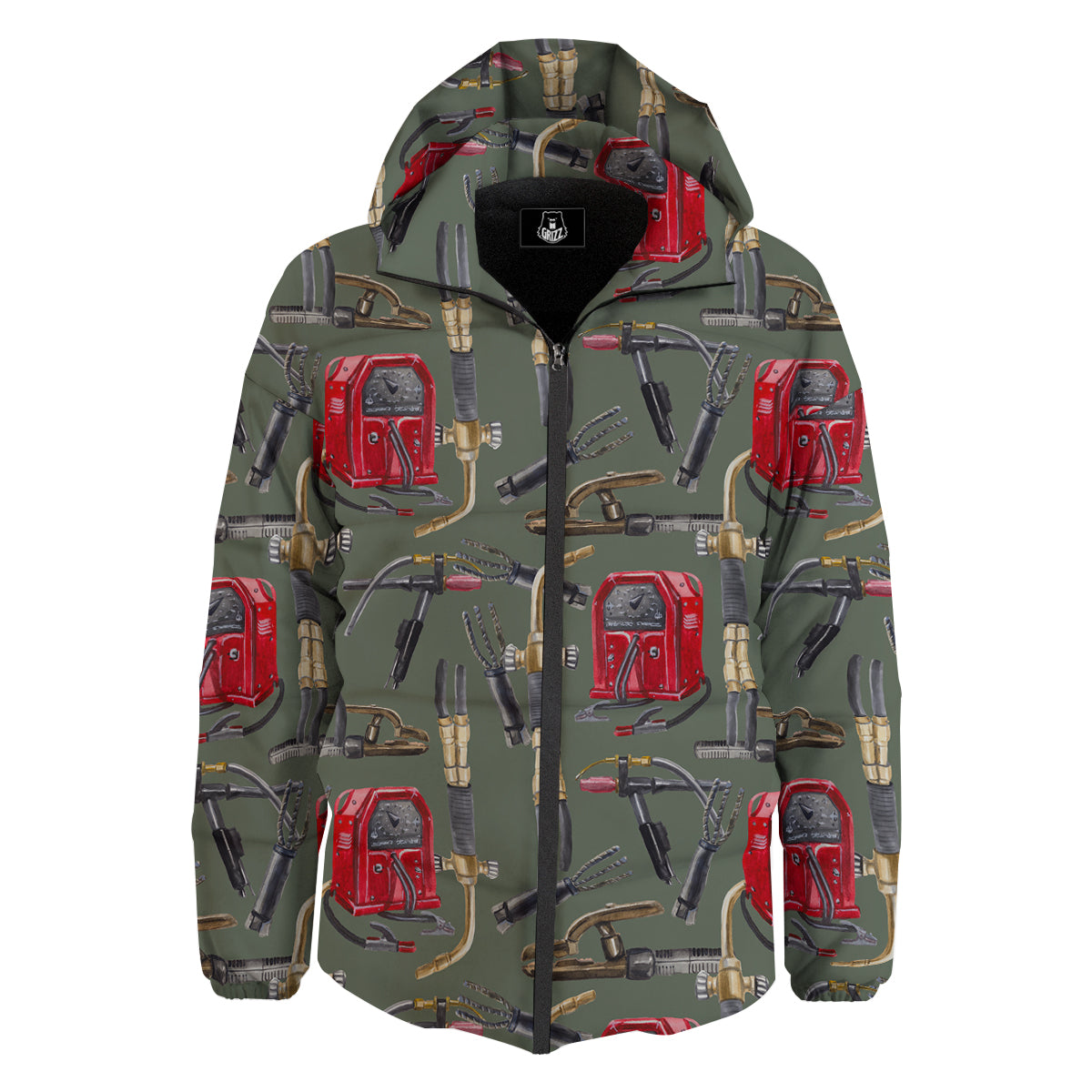 Machine Welding Print Pattern Down Jacket-grizzshop