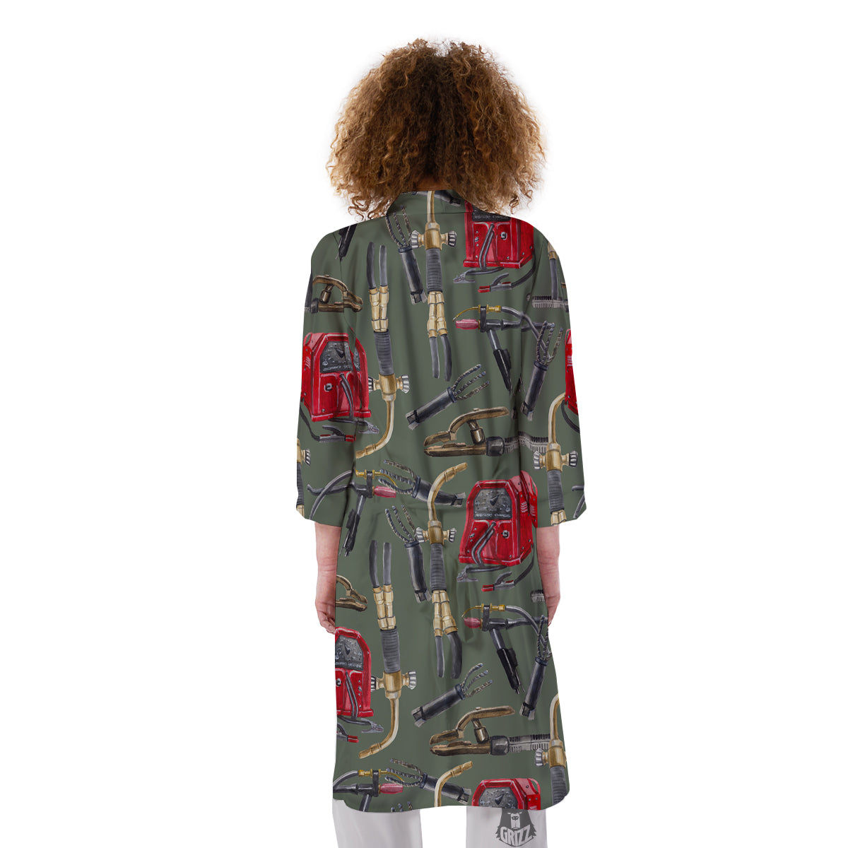 Machine Welding Print Pattern Kimono-grizzshop