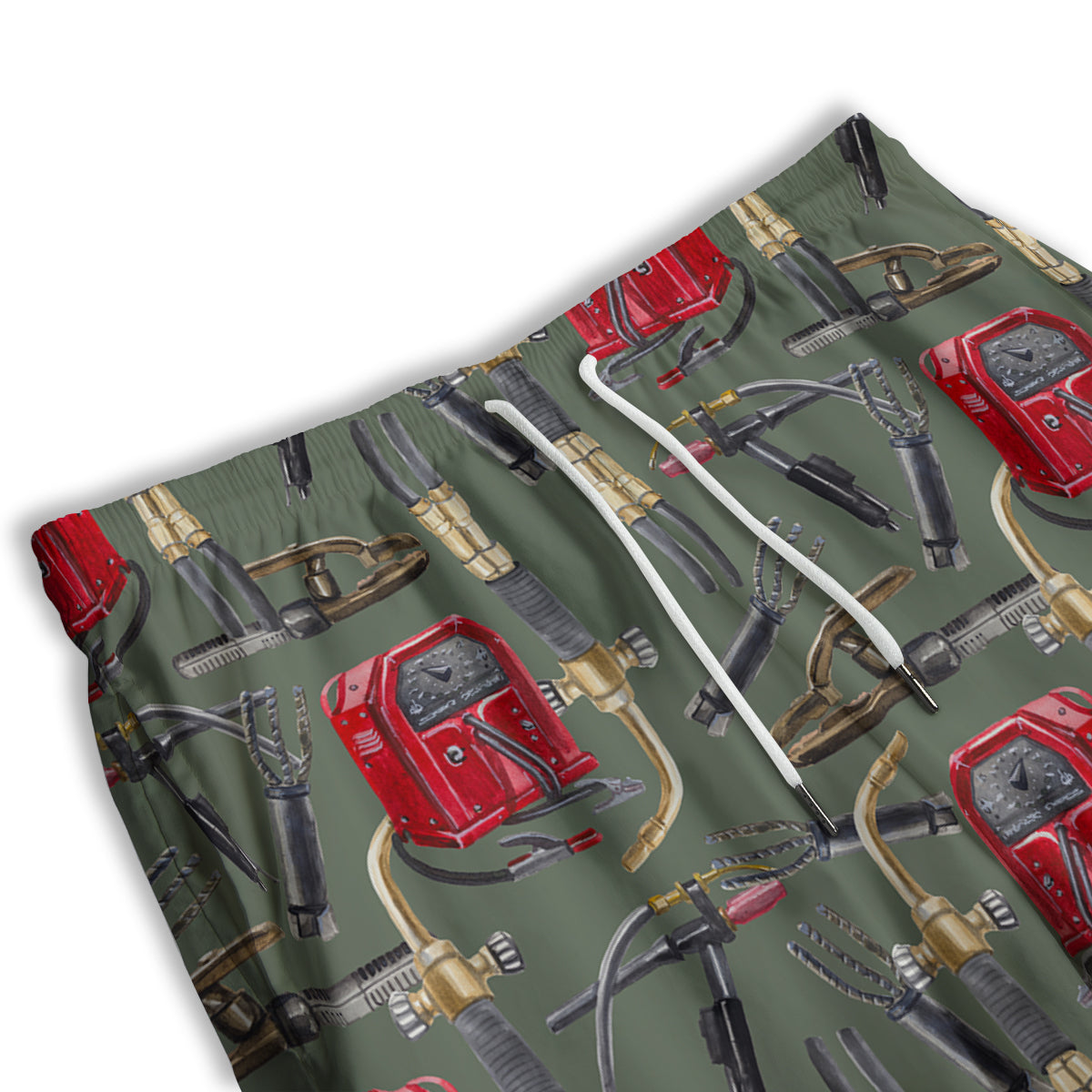 Machine Welding Print Pattern Men's Athletic Shorts-grizzshop