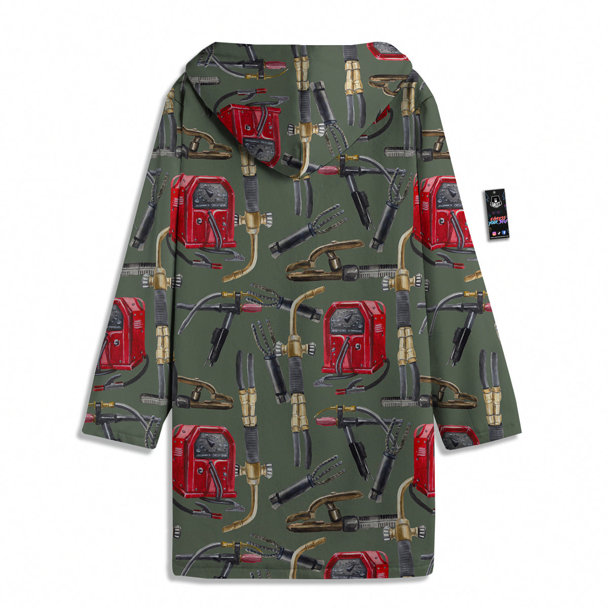 Machine Welding Print Pattern Men's Windbreaker Jacket-grizzshop