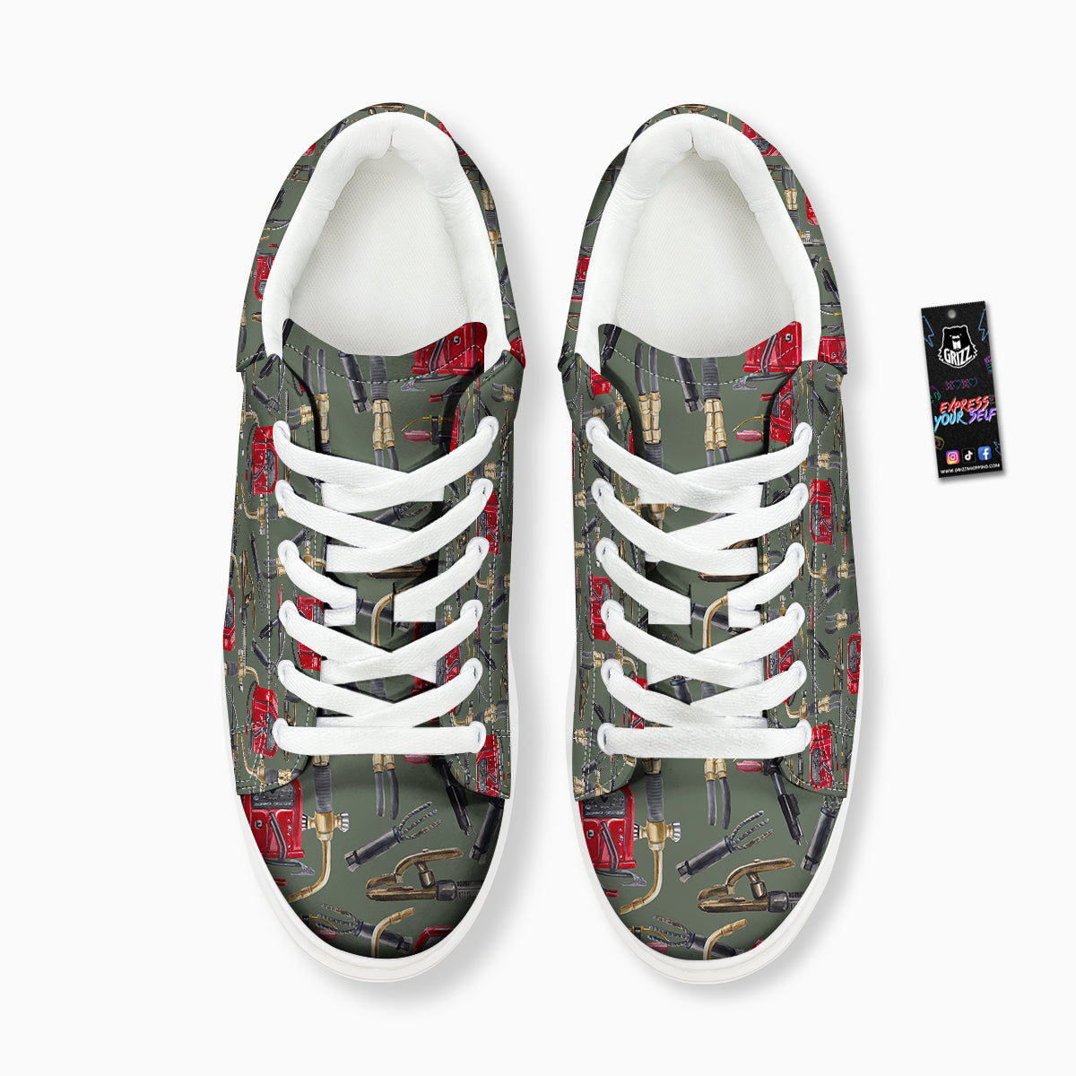 Machine Welding Print Pattern Platform Shoes-grizzshop