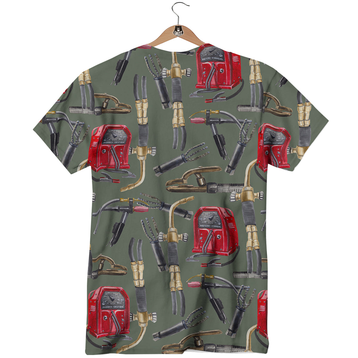 Machine Welding Print Pattern T-Shirt-grizzshop
