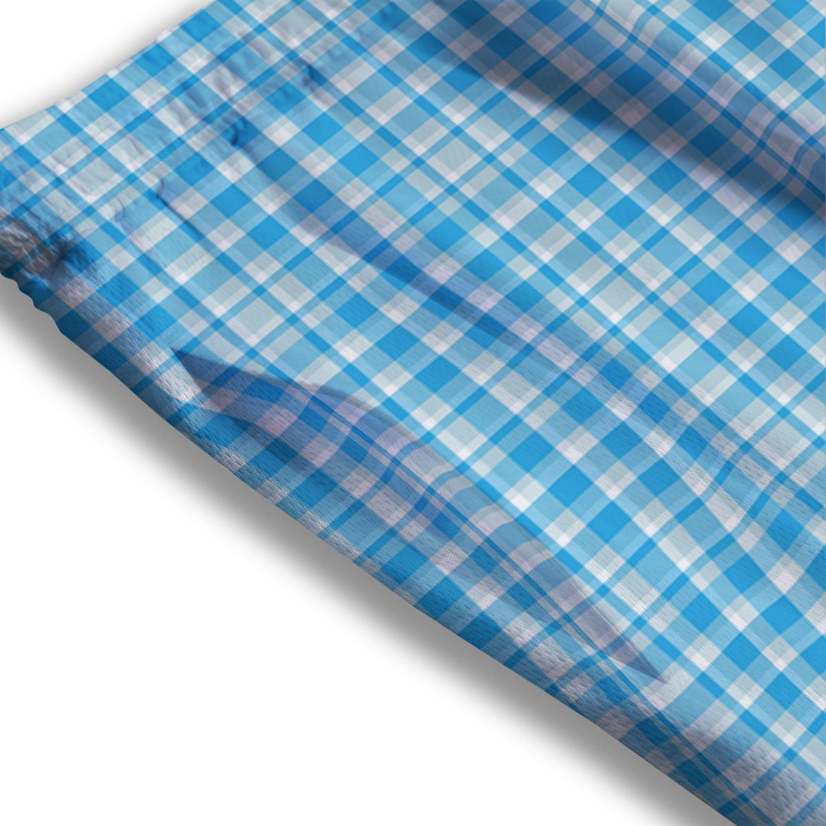 Madras Blue Print Pattern Mesh Shorts-grizzshop
