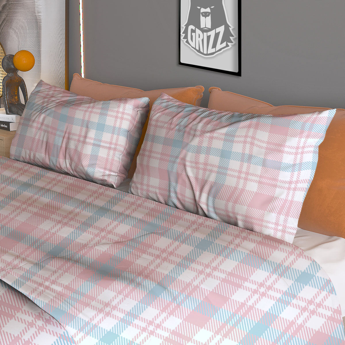 Madras Pastel Print Pattern Duvet Cover Bedding Set