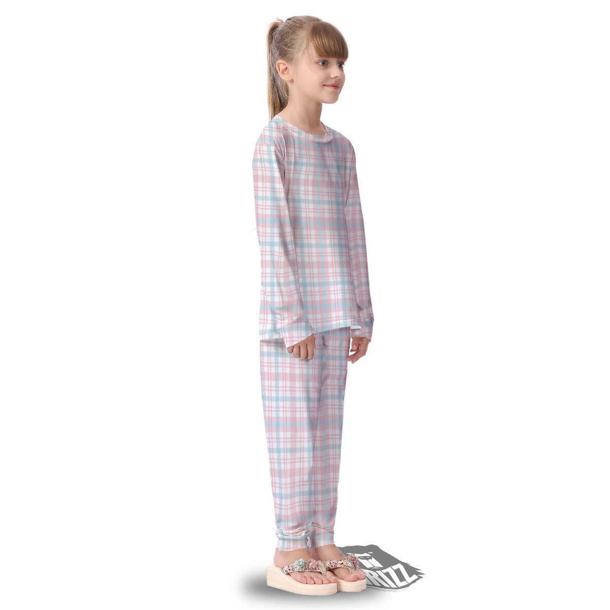 Madras Pastel Print Pattern Kid's Pajamas-grizzshop