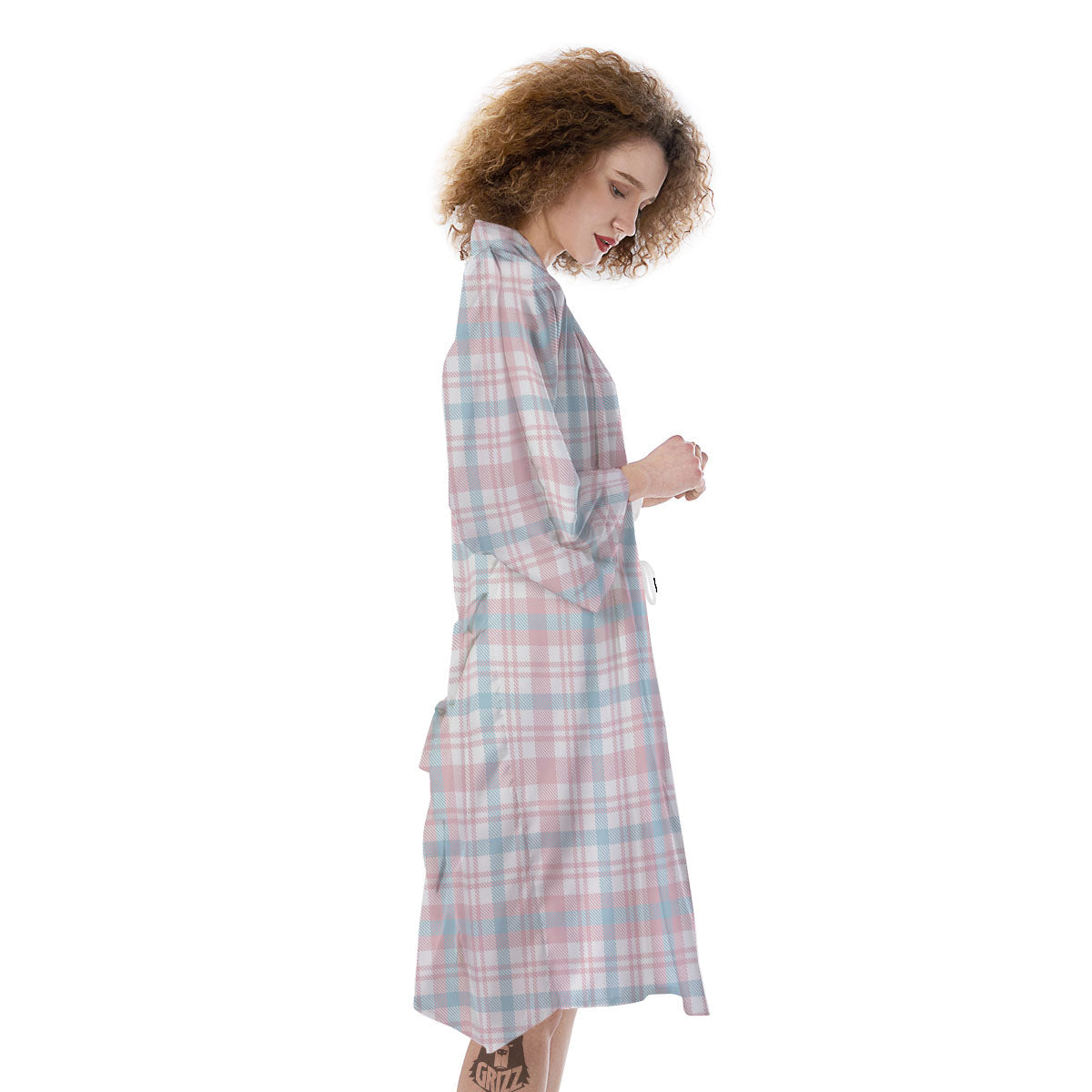 Madras Pastel Print Pattern Kimono-grizzshop
