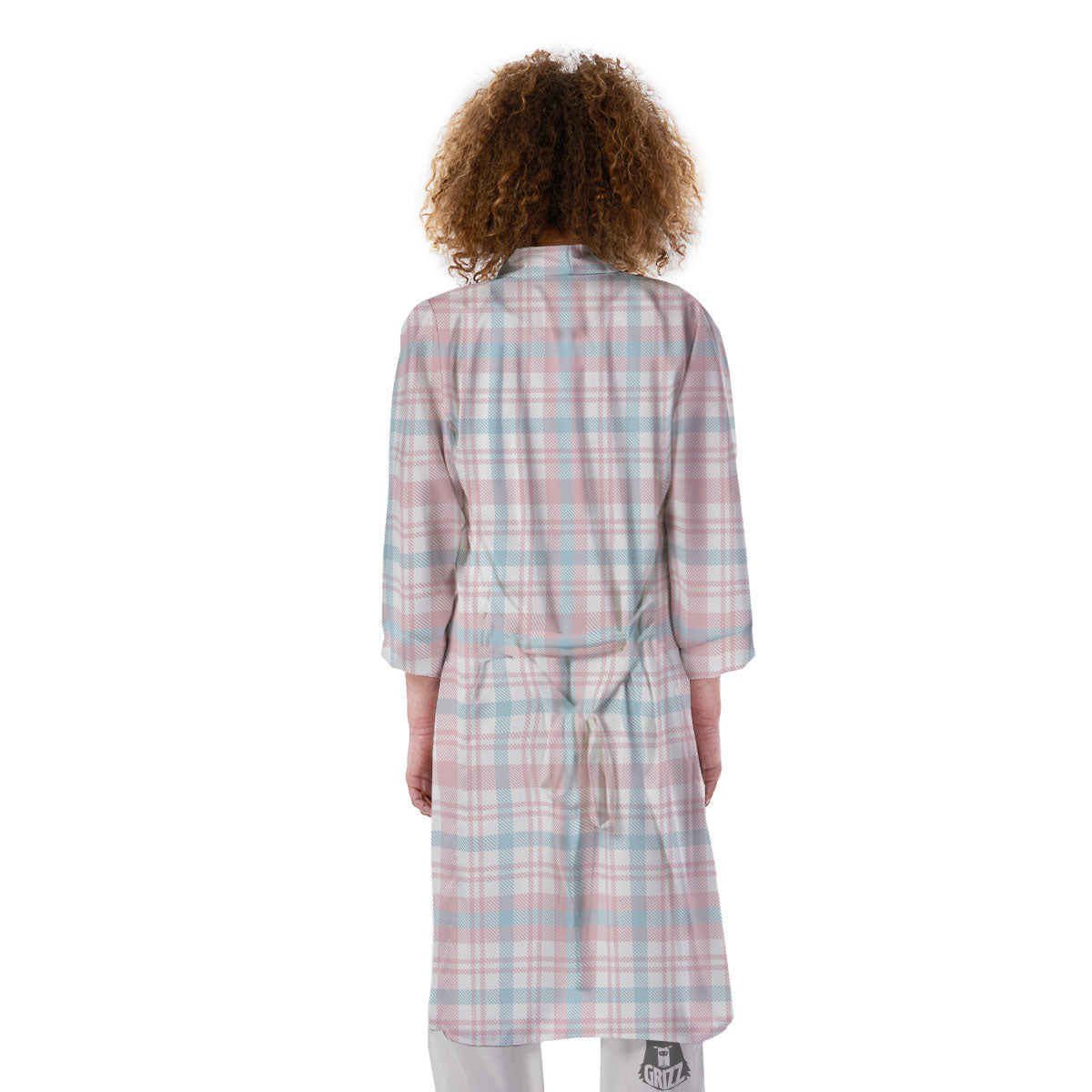 Madras Pastel Print Pattern Kimono-grizzshop