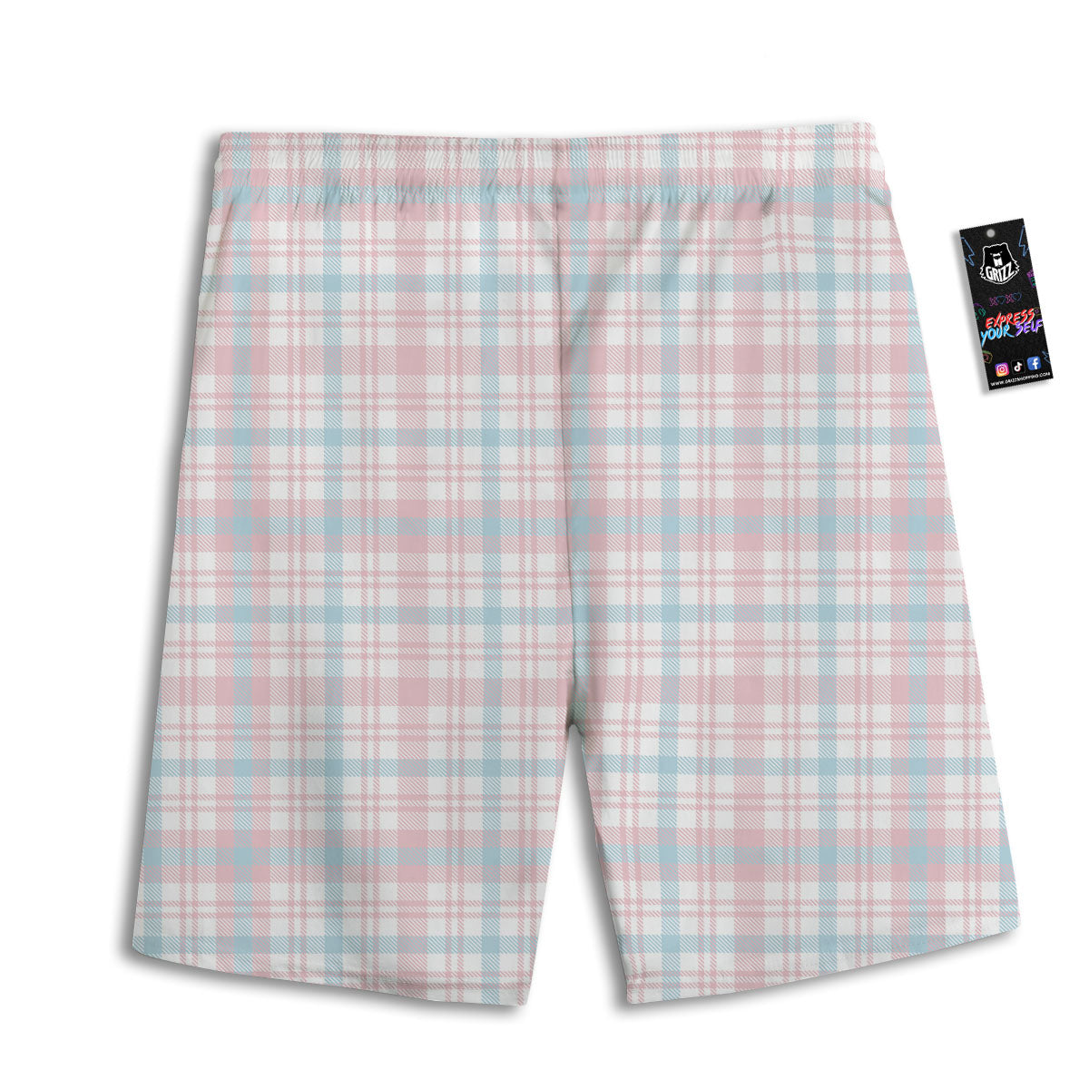 Madras Pastel Print Pattern Men's Athletic Shorts