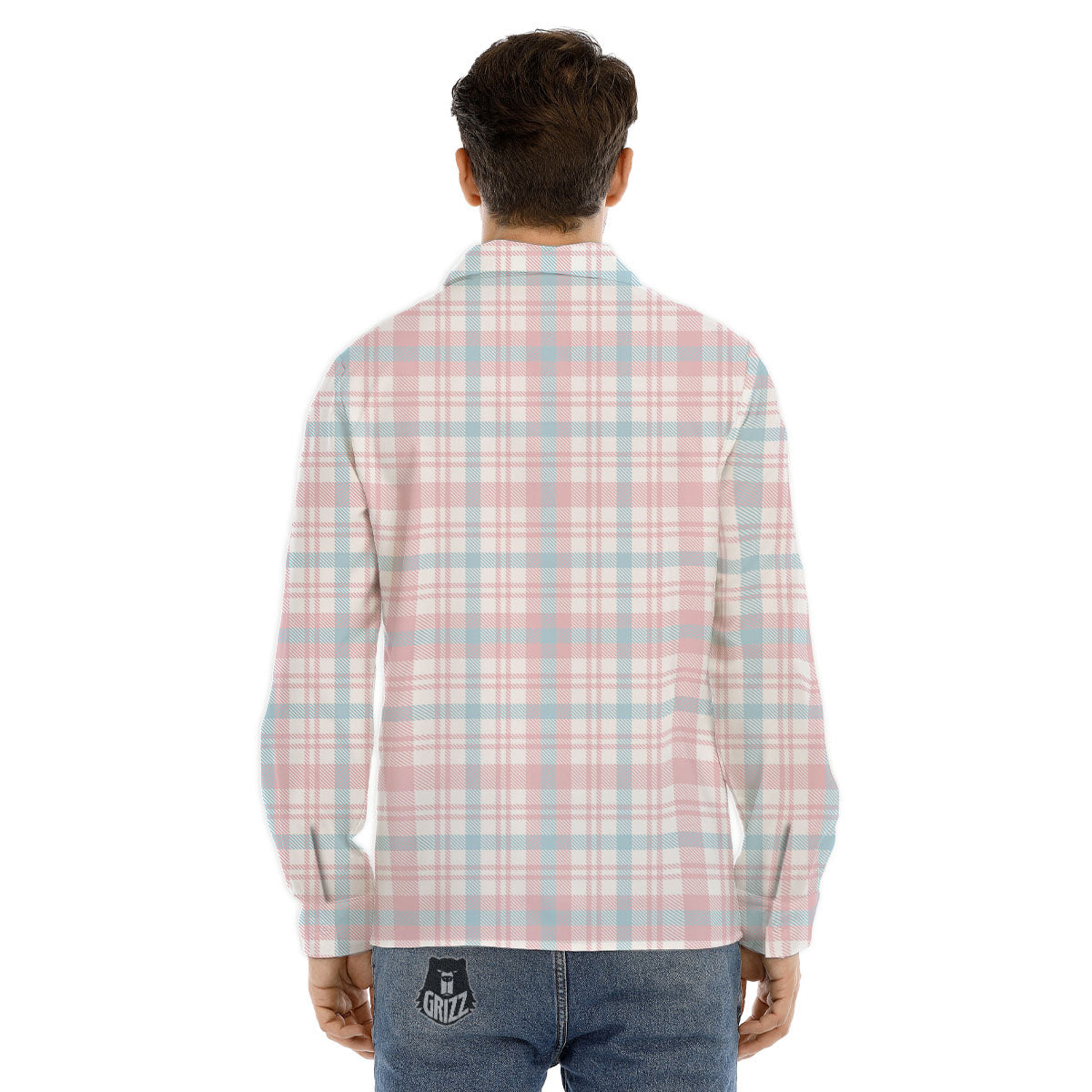 Madras Pastel Print Pattern Men's Dress Shirts-grizzshop
