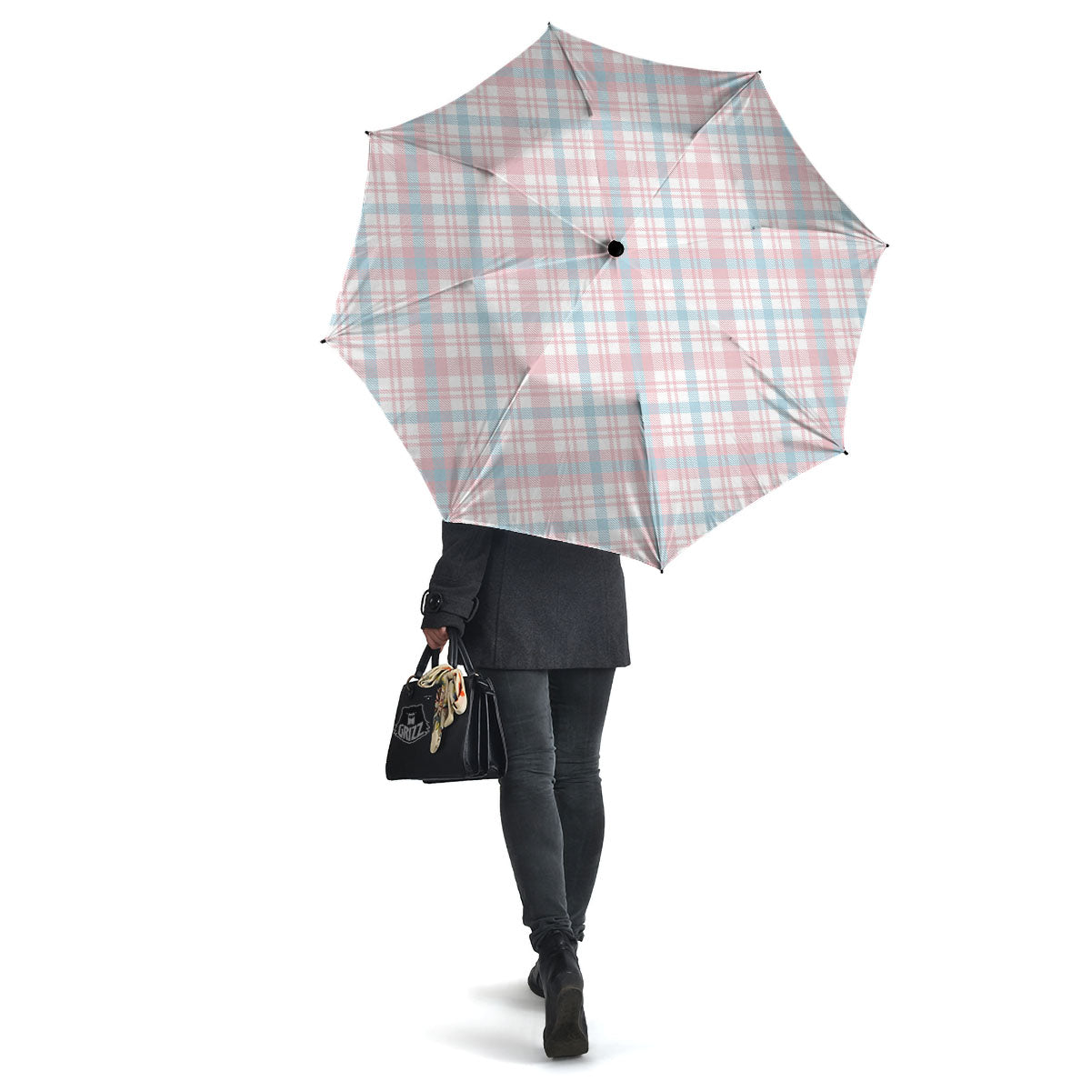 Madras Pastel Print Pattern Umbrella-grizzshop