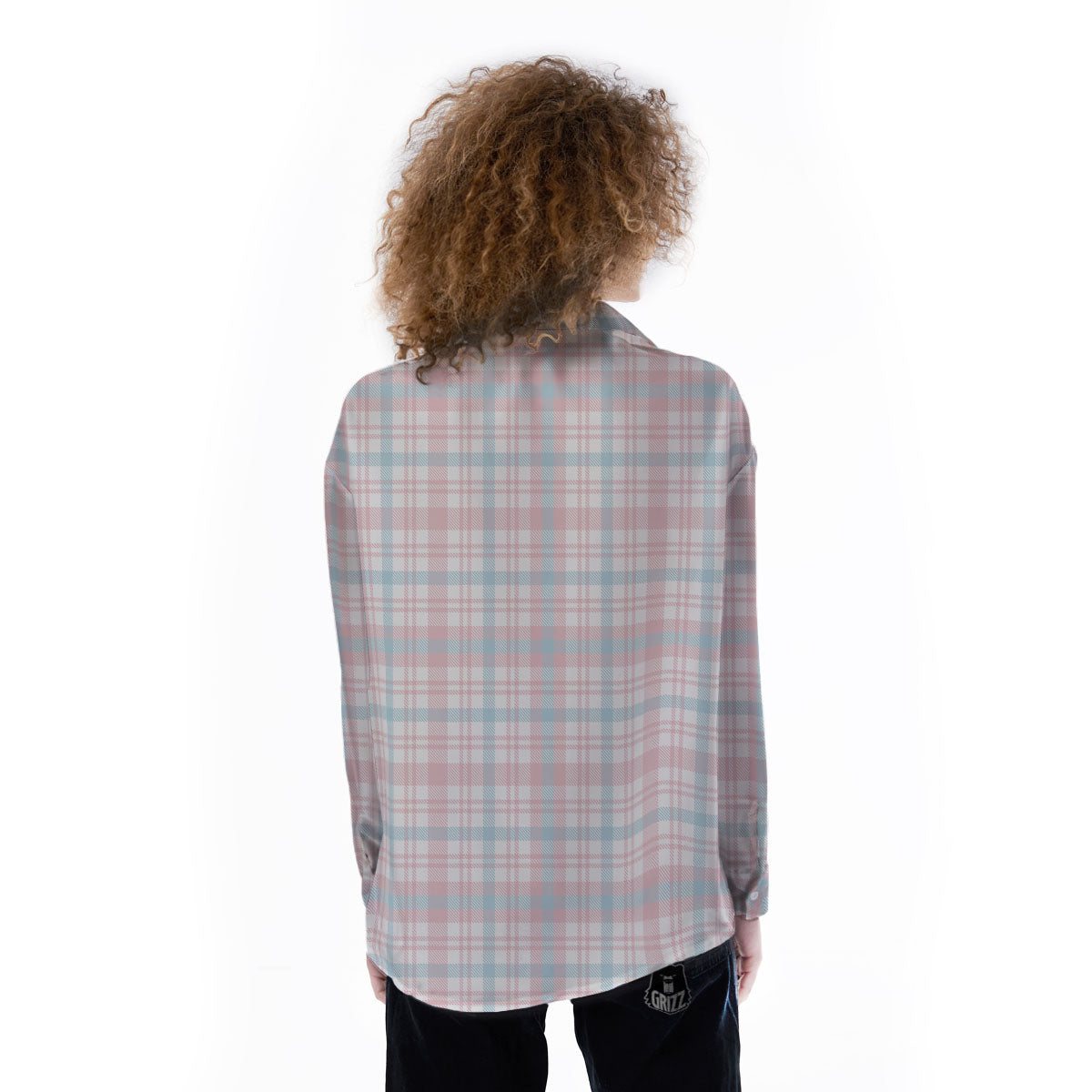 Madras Pastel Print Pattern Women's Long Sleeve Shirts-grizzshop