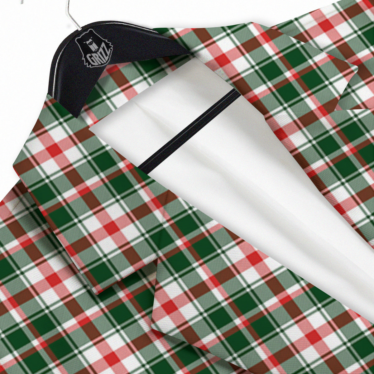 Madras Plaid Christmas Print Men's Sport Coat-grizzshop